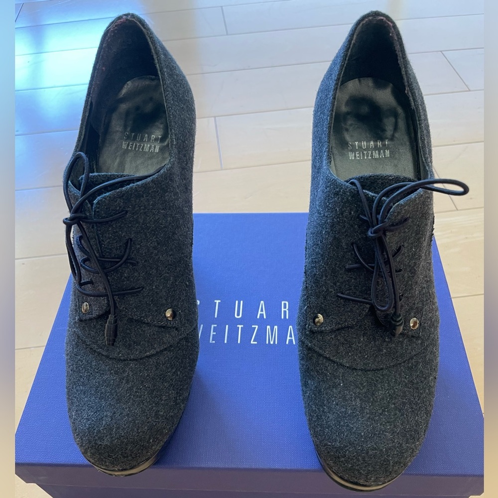 Stuart Weitzman Gray Flannel Closed Toe Stiletto … - image 2